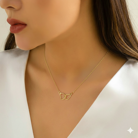 Collar Doble Corazón –  Oro
