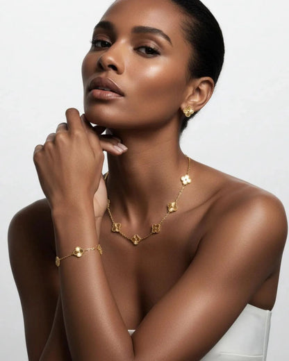 KIT TREBOL PULSERA|ANILLO ORO