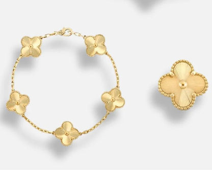 KIT TREBOL PULSERA|ANILLO ORO